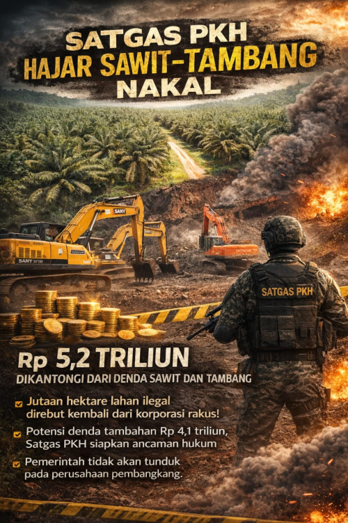 Satgas PKH Mengamuk: Sawit - Tambang Ilegal Dipukul Mundur, Negara Rebut Rp 5,2 Triliun dan Jutaan Hektare Hutan