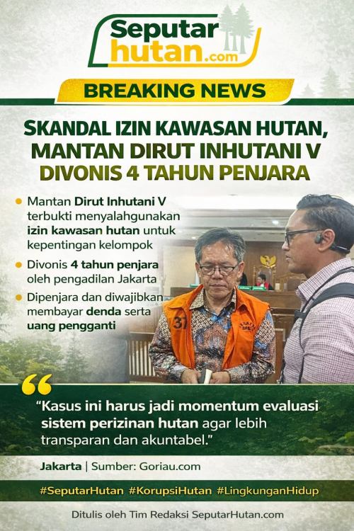 Skandal Izin Kawasan Hutan, Mantan Dirut Inhutani V Divonis 4 Tahun Penjara