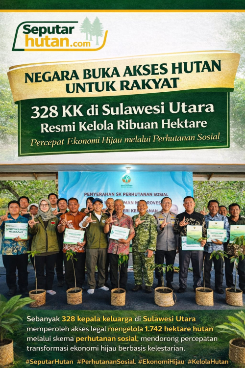 Negara Buka Akses Hutan untuk Rakyat: 328 KK di Sulawesi Utara Resmi Kelola Ribuan Hektare, Ekonomi Hijau Dipercepat
