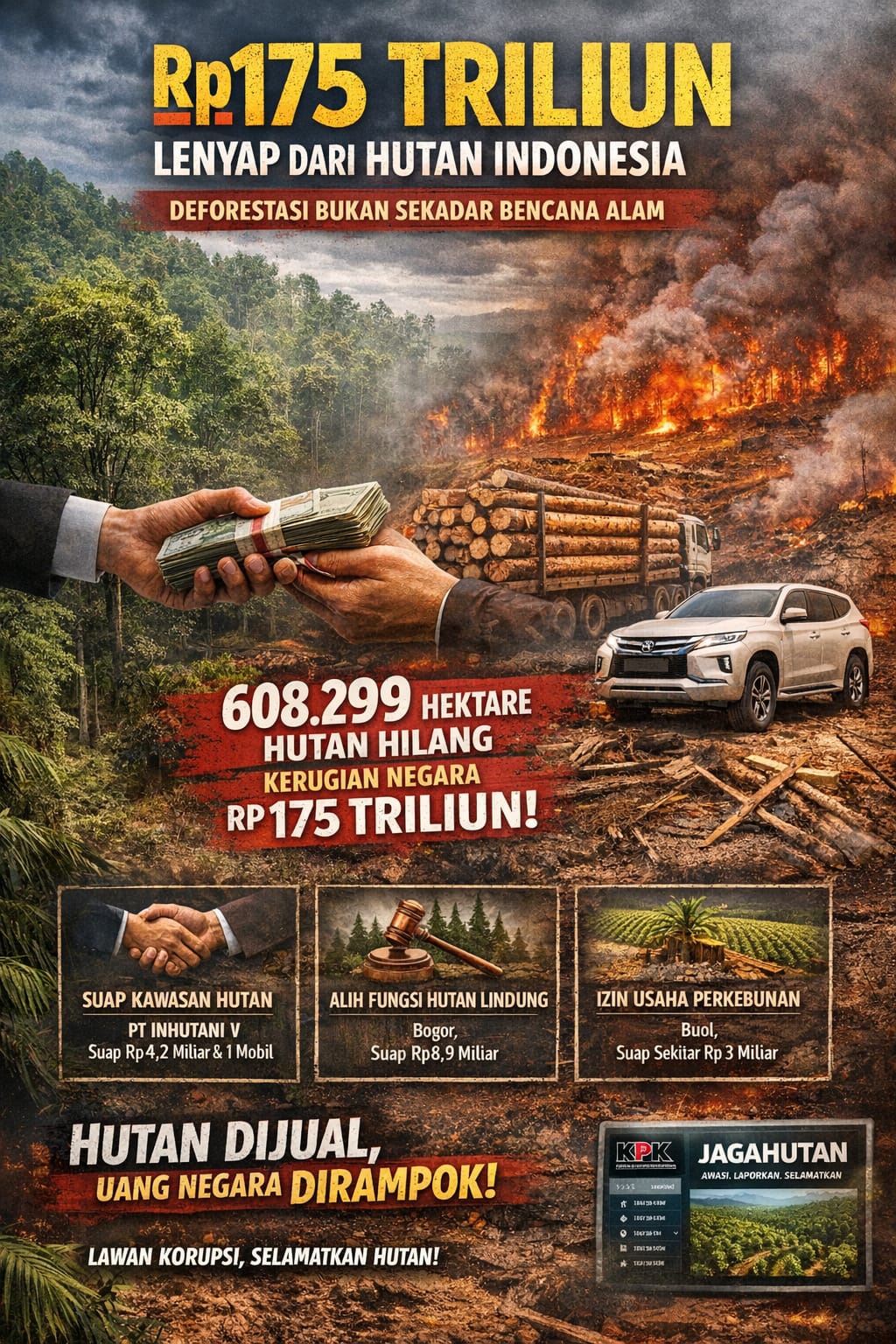 Rp175 Triliun Lenyap dari Hutan Indonesia, KPK: Deforestasi Bukan Sekadar Bencana Alam