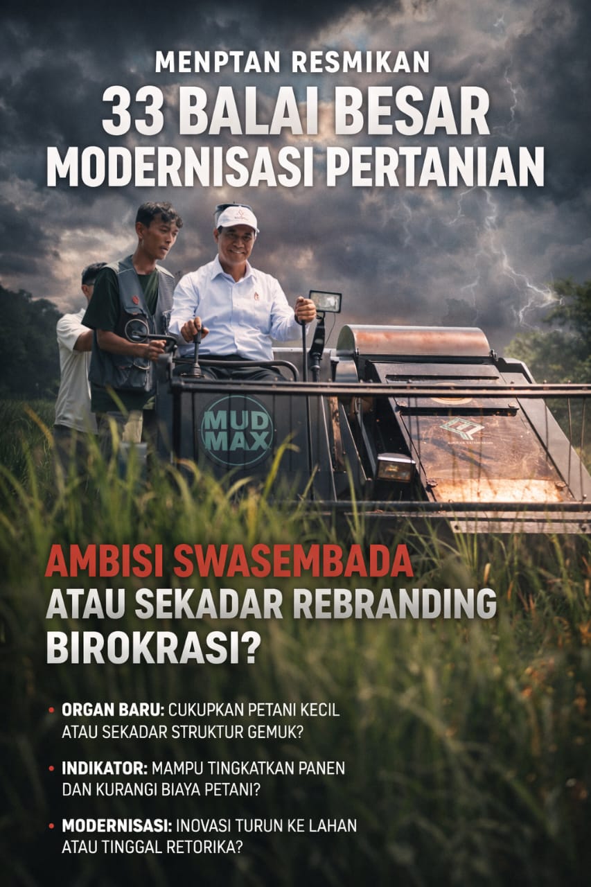 Kementan Resmikan 33 Balai Besar Modernisasi Pertanian: Ambisi Swasembada atau Sekadar Rebranding Birokrasi?