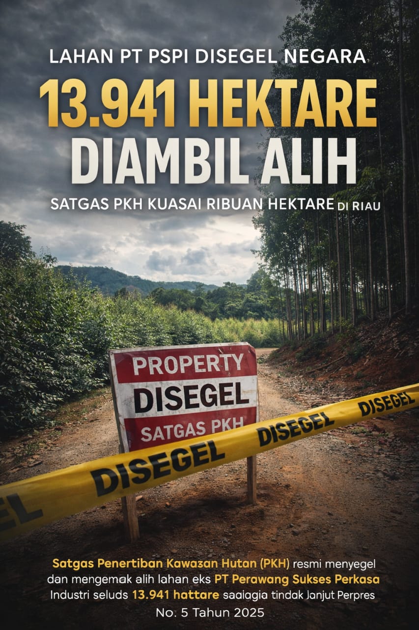 Lahan PT PSPI Disegel Negara, 13.941 Hektare di Riau Resmi Diambil Alih Satgas PKH