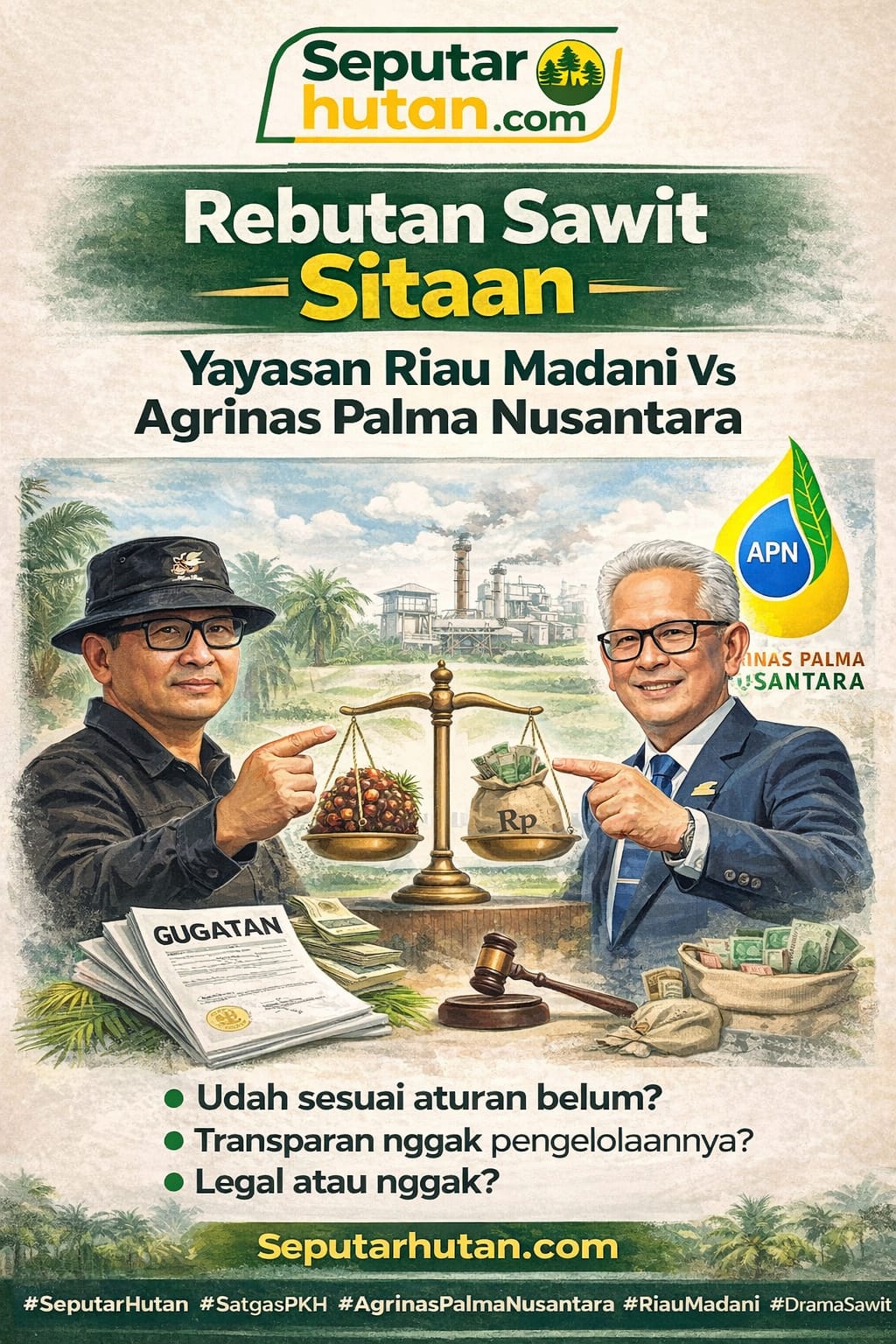 Gugatan Menggema: Yayasan Riau Madani Tantang Pengelolaan Lahan Sawit Sitaan Satgas PKH