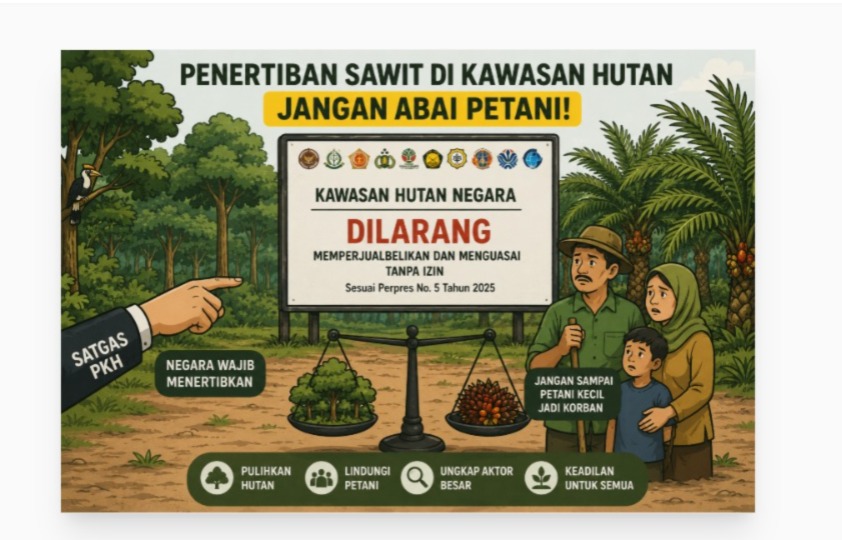 Kebun Sawit Ilegal Ditertibkan, Jangan Sampai Petani Kecil Jadi Korban